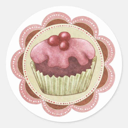 Sticker Cupcake Idéal Pour La Confiture Ou Les Art (Devant)