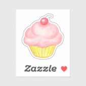 Sticker Cupcake Rose (Feuille)