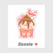 Sticker cupcake sucré Merci (Feuille)