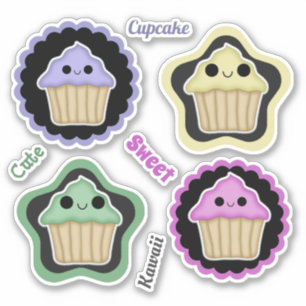 Sticker Cupcakes Kawaii à assortir