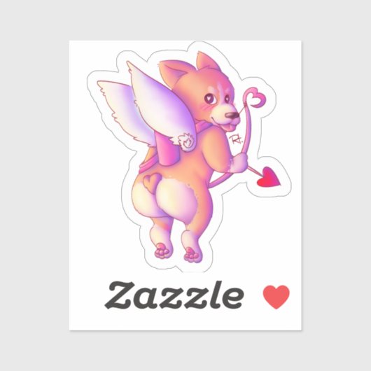 Sticker Cupid Corgi (Feuille)