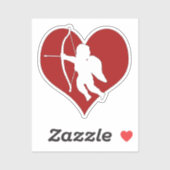 Sticker Cupidon dans un cœur  (Feuille)