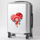 Sticker Cupidon mignon avec arc et flèche (Sur valise)