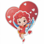 Sticker Cupidon mignon avec arc et flèche (Devant)