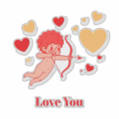 Sticker Cupidon mignon avec arc et flèche (Devant)
