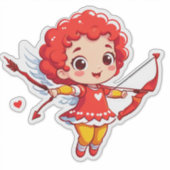 Sticker Cupidon mignon avec arc et flèche (Devant)