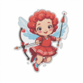 Sticker Cupidon mignon avec arc et flèche (Devant)