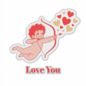 Sticker Cupidon mignon avec arc et flèche (Devant)