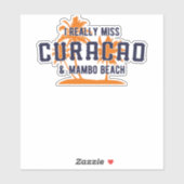 Sticker Curacao & Mambo Beach Tourisme (Feuille)
