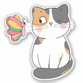 Sticker Curieux Chat étanche (Devant)