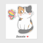 Sticker Curieux Chat étanche (Feuille)