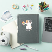 Sticker Curieux Chat étanche (Couverture iPad)