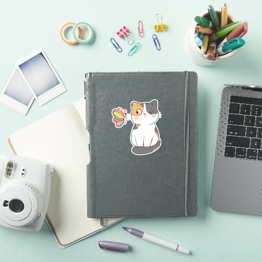 Sticker Curieux Chat étanche (Couverture iPad)