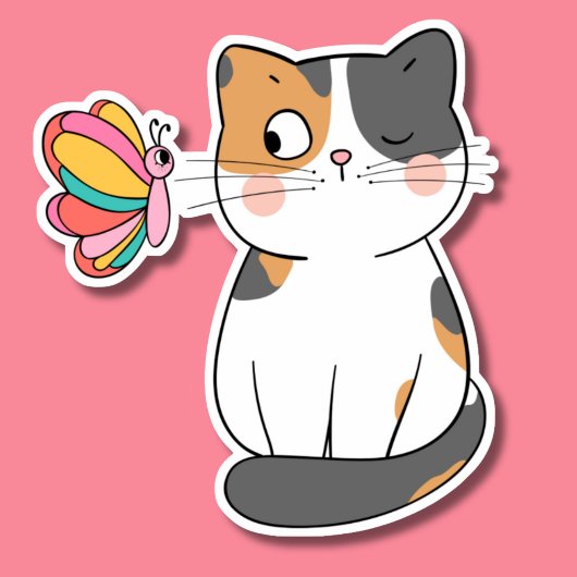 Sticker Curieux Chat étanche
