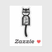 Sticker Curieux chat noir (Feuille)