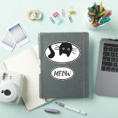 Sticker Curieux jeu d'autocollants en vinyle ovale de chat (Couverture iPad)