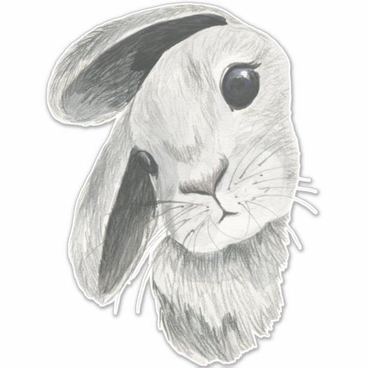 Sticker Curieux Lapin Lapin Baby Décor Chambre (Devant)