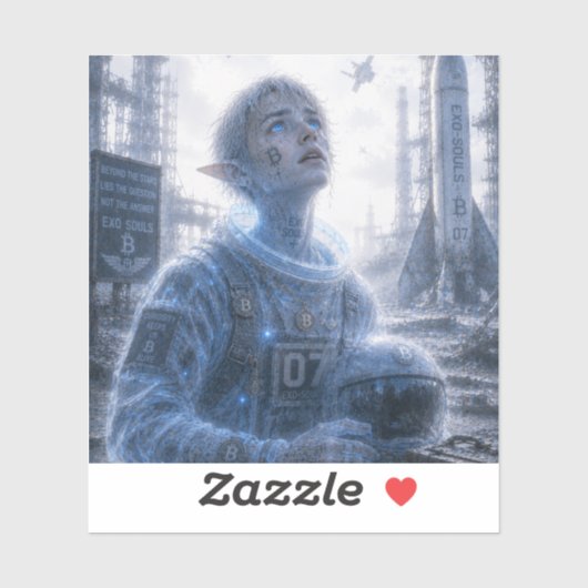 Sticker Curiosité / Astronaute / Rampe de lancement dans l (Feuille)