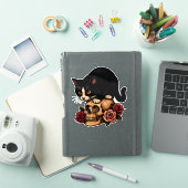 Sticker Curiosité et crâne – Chat et Souris (Couverture iPad)
