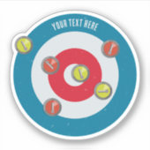 Sticker curling Maison et pierres de curling vue du haut (Devant)