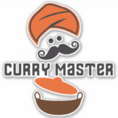 Sticker Curry Master, Love Cuisine, épicé de nourriture ch (Devant)