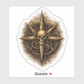Sticker Cursed Compass Sigil Pirate (Feuille)