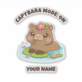 Sticker Custom Cute Kawaii Capybara Mode (Devant)