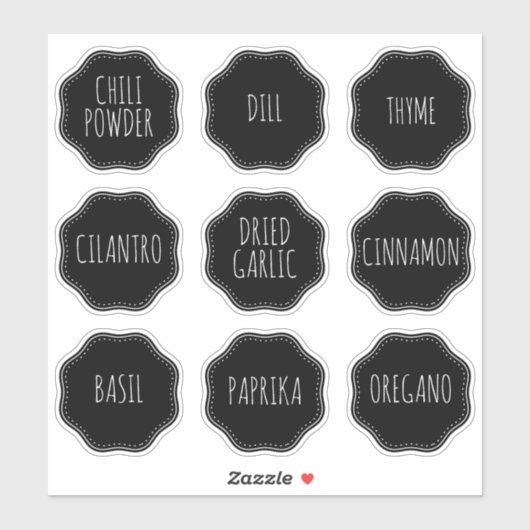 Sticker Custom Editable Spice Jar Label Pantry Cupboard (Feuille)