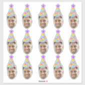 Sticker Custom Face 20th 30th 40th 50th 60th 70th Birthday (Feuille)