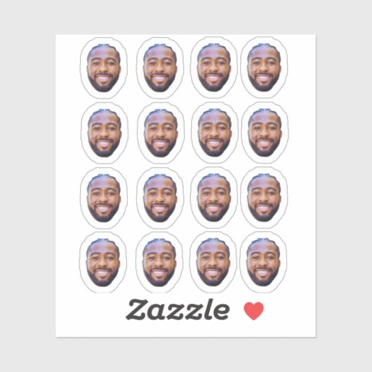 Sticker Custom Face Stickers, Personalized Photo (Feuille)