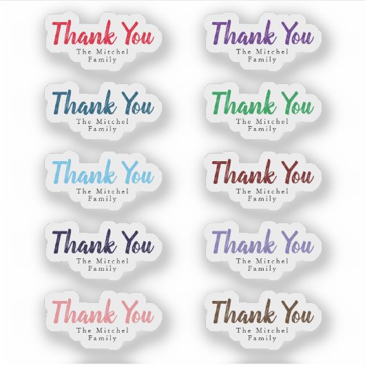 Sticker Custom Family Text Christmas Merci cadeau d'affair (Devant)