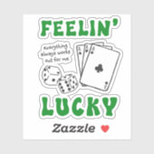 Sticker Custom Feelin' Lucky Positive Affirmation & Aces (Feuille)