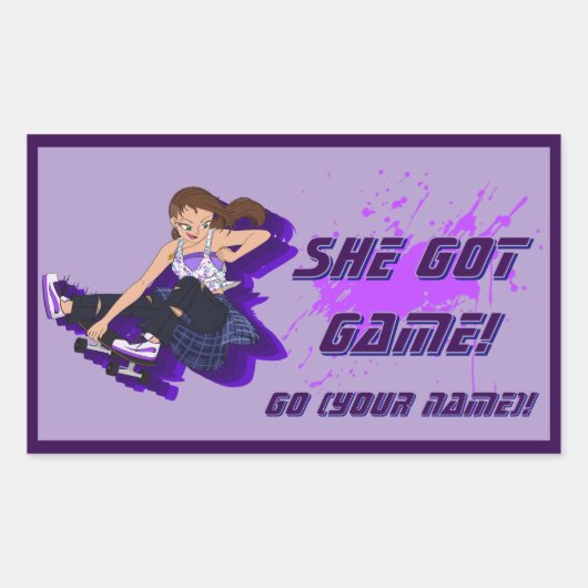 Sticker Custom Femme Skateboarder (Devant)