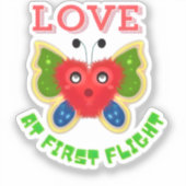 Sticker Custom Fuzzy Heart Butterfly Gift (Recto)