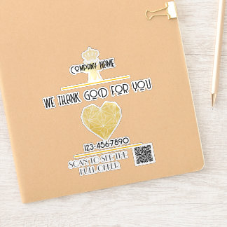 Sticker Custom HEART Thank GOD For Business Logo THANK YOU