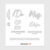 Sticker Custom I Do Mme Bride Mariage Chaussures Décal Vin (Feuille)