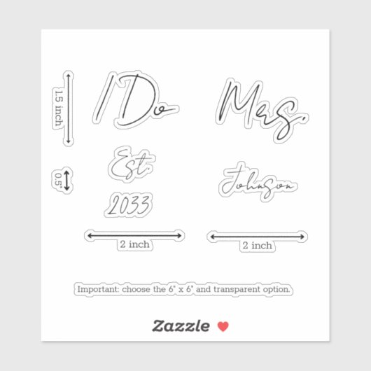 Sticker Custom I Do Mme Bride Mariage Chaussures Décal Vin (Feuille)