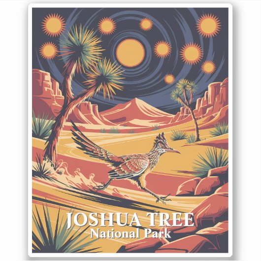 Sticker Custom Joshua Tree Funny Roadrunner Vintage Bird (Devant)