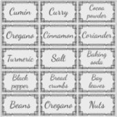 Sticker Custom Minimal Kitchen Spices Storage Labels (Devant)