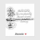 Sticker Custom Name Encouraging Scripture Psalm 1:3  (Feuille)