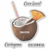 Sticker Custom Name & Location Coco Loco (Devant)