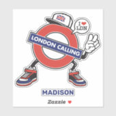 Sticker Custom Name London Calling (Feuille)