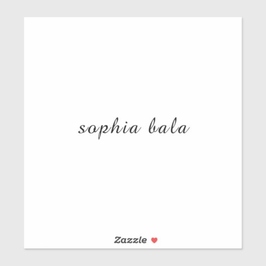Sticker Custom Name Modern Handwritten Design (Feuille)