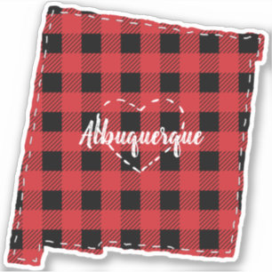 Sticker Custom New Mexico Hometown State Plaid Christmas