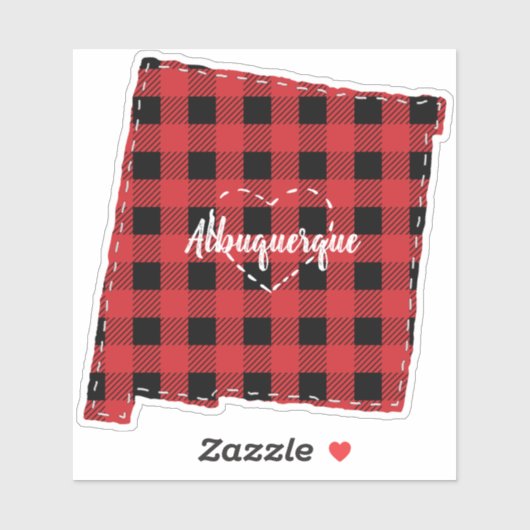 Sticker Custom New Mexico Hometown State Plaid Christmas (Feuille)