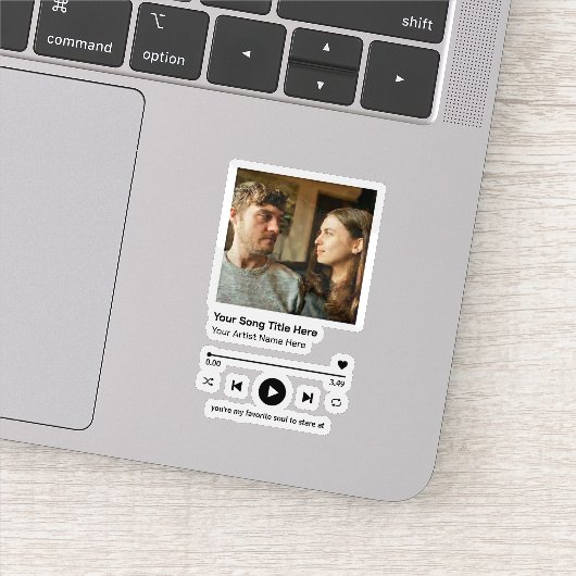 Sticker Custom Photo Music Player Personalized Song Gift (Détail)