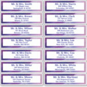 Sticker Custom Purple Blue Bar Mitzvah Adresse d'invité (Devant)