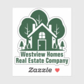 Sticker Custom Real Estate Company Green House Laptop (Feuille)