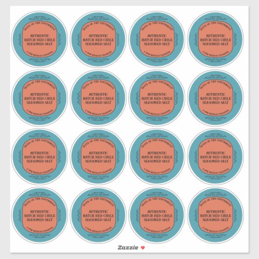 Sticker Custom Southwest Style Jar Box Tin Label Set (Feuille)