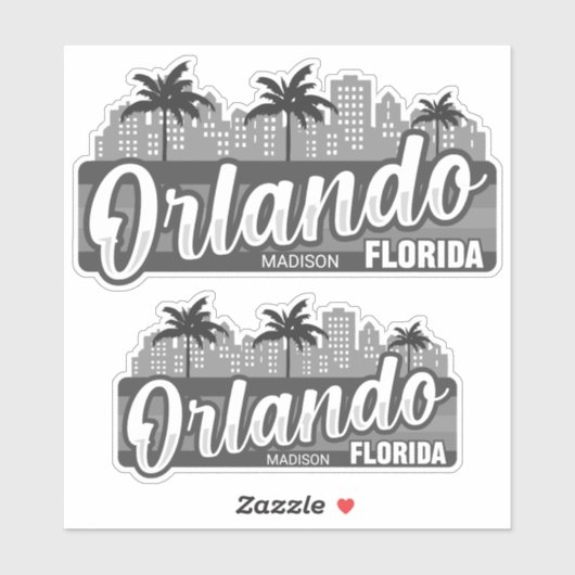 Sticker Custom Text Orlando Florida (Feuille)